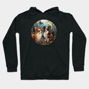 papillon dogs ,wild flower , cute buterflly Hoodie